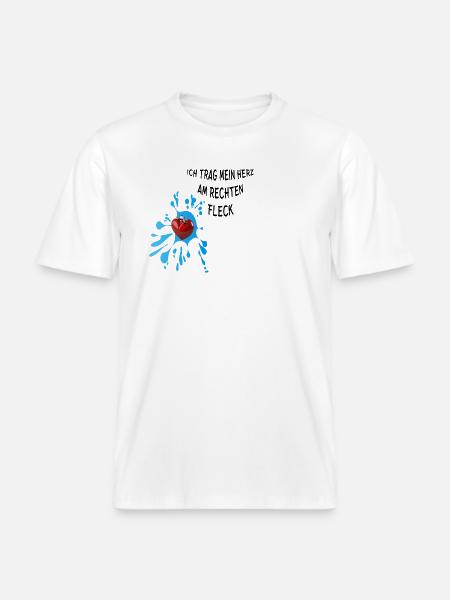Herz am rechten Fleck - RELAXED FIT Unisex Organic T-Shirt - Weiß
