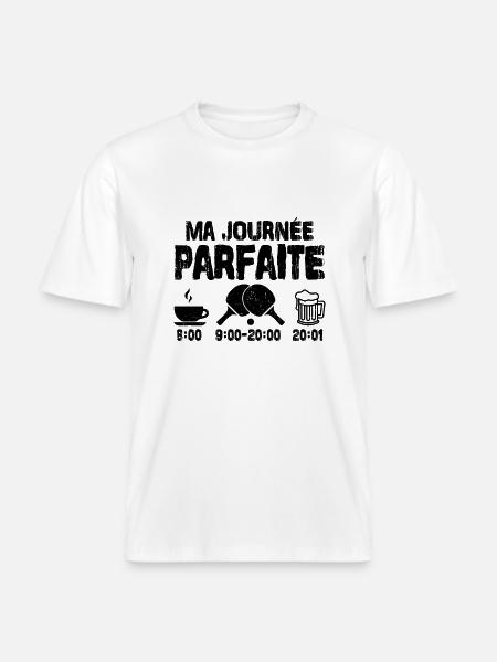 Ma Journée Parfaite Ping-pong -  T-shirt unisexe RELAXED FIT en coton bio - blanc