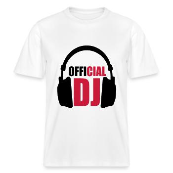 Official DJ -  RELAXED FIT Unisex Organic T-Shirt - white - Front - Alina (178cm) & Michal (187cm)