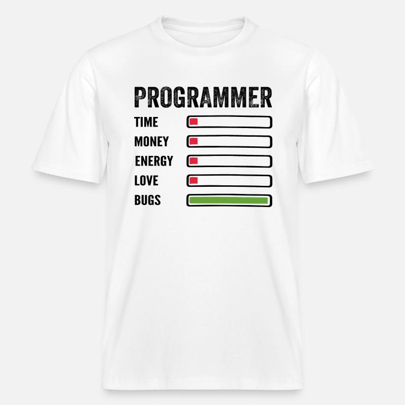 développeur humour programmeur codeur code -  T-shirt unisexe RELAXED FIT en coton bio - blanc