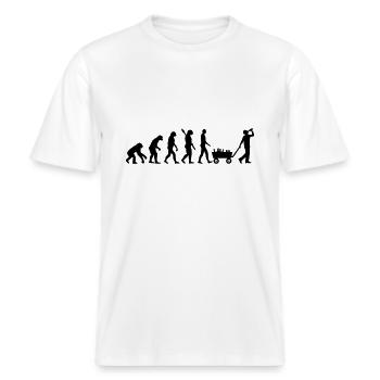 Alkohol -  RELAXED FIT Unisex Organic T-Shirt - Weiß - Vorne - Alina (178cm) & Michal (187cm)