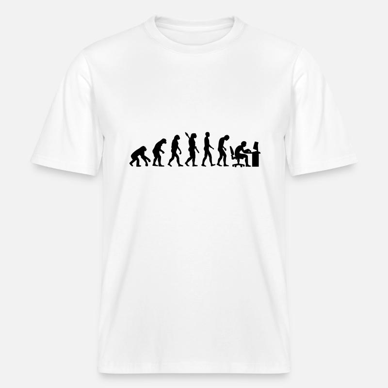 Evolution computer -  RELAXED FIT Unisex Organic T-Shirt - white