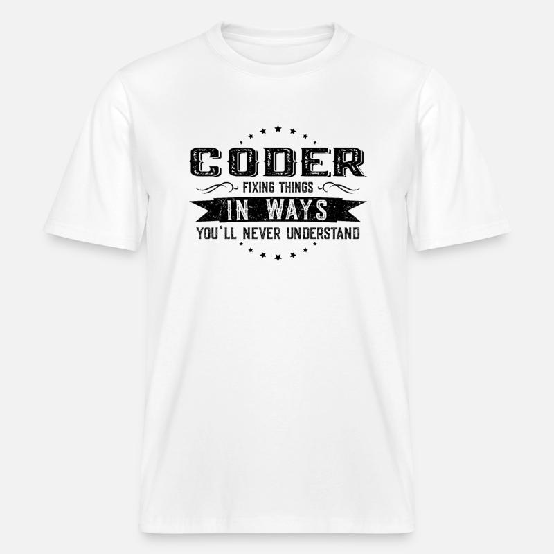 Programmierer Kollegen Geschenk Beruf Spruch - RELAXED FIT Unisex Organic T-Shirt - Weiß