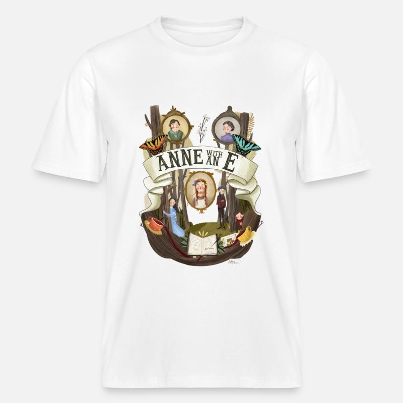 Anne avec un E -  T-shirt unisexe RELAXED FIT en coton bio - blanc