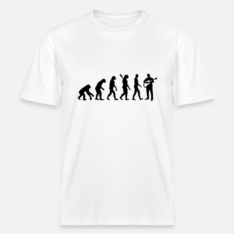 Evolution Guitar -  RELAXED FIT Unisex Organic T-Shirt - white