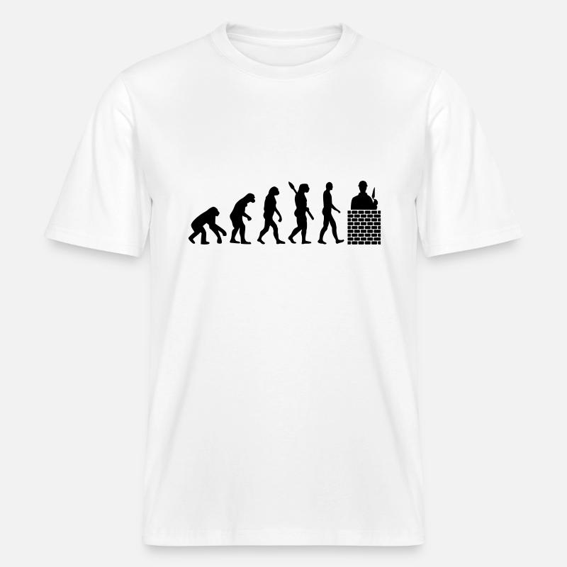 Évolution Maçon -  T-shirt unisexe RELAXED FIT en coton bio - blanc
