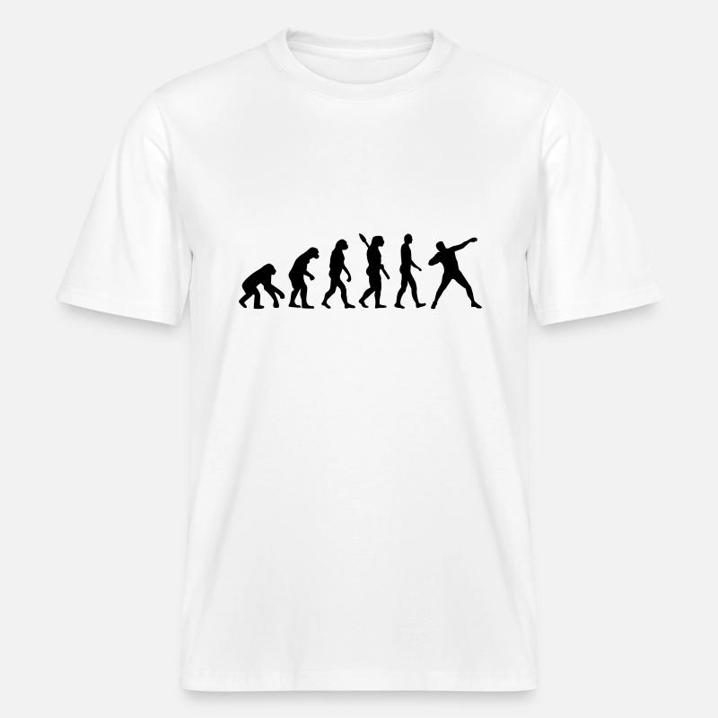 Évolution Lancer du poids -  T-shirt unisexe RELAXED FIT en coton bio - blanc