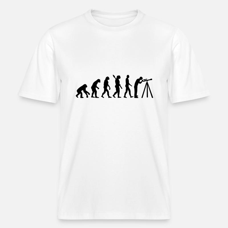 Évolution Astronomie -  T-shirt unisexe RELAXED FIT en coton bio - blanc