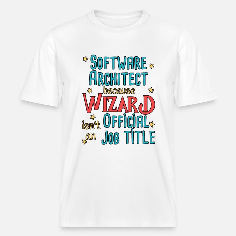 Software Architect Wizard Software Architecture - T-shirt unisexe RELAXED FIT en coton bio - blanc