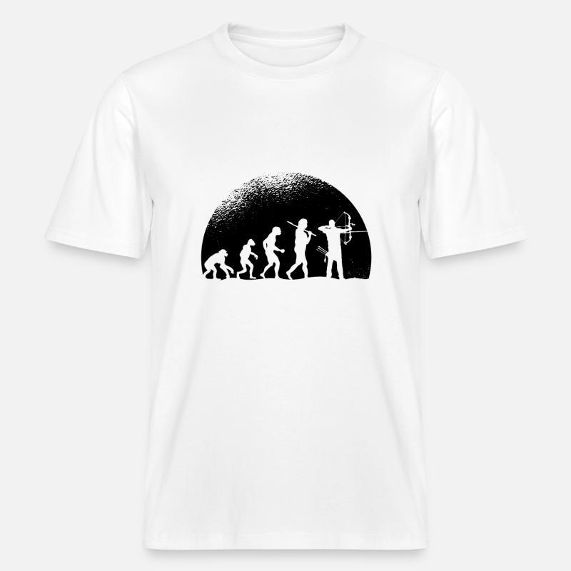 Evolution Tir à l’arc -  T-shirt unisexe RELAXED FIT en coton bio - blanc