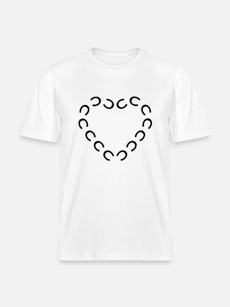 hufeisen pferd,herz - RELAXED FIT Unisex Organic T-Shirt - Weiß