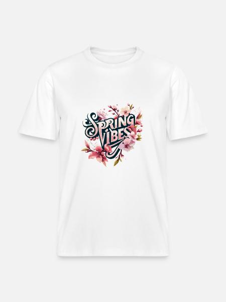 Frühlingsanfang Blumenpracht - RELAXED FIT Unisex Organic T-Shirt - Weiß