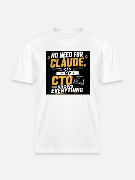 Claude und CTO in Begleitung -  RELAXED FIT Unisex Organic T-Shirt - Weiß