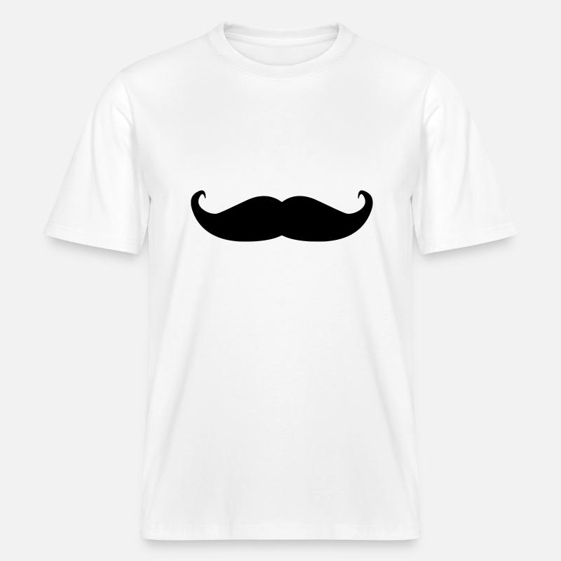 Bart / Moustache -  RELAXED FIT Unisex Organic T-Shirt - Weiß
