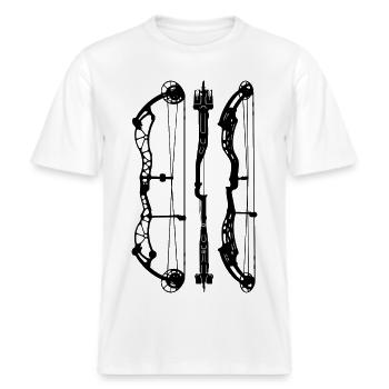 BowtechRekoning_Plans -  RELAXED FIT Unisex Organic T-Shirt - Weiß - Vorne - Alina (178cm) & Michal (187cm)