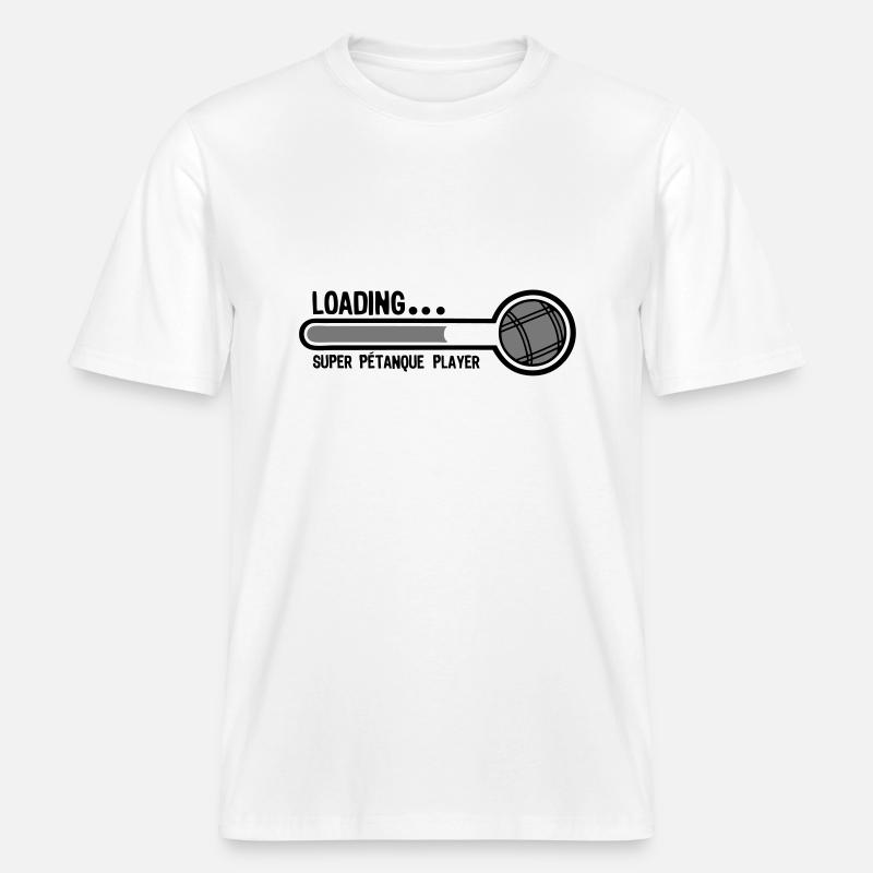 petanque boule loading super player1 - T-shirt unisexe RELAXED FIT en coton bio - blanc
