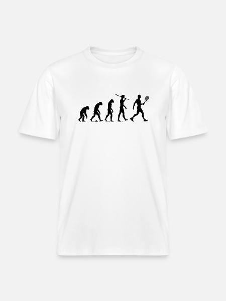 Tennis Evolution -  RELAXED FIT Unisex Organic T-Shirt - Weiß