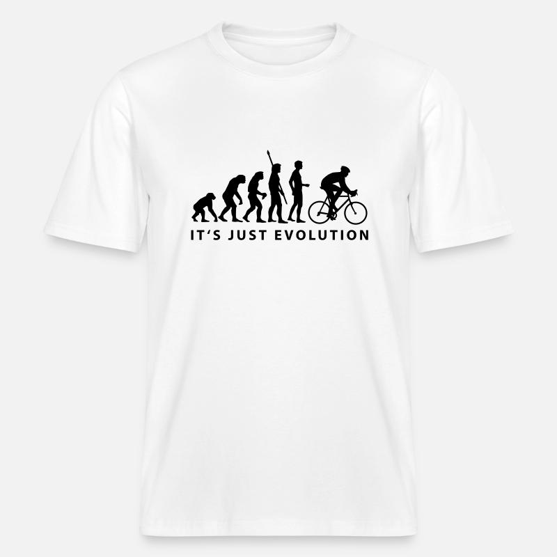 evolution_radfahrer_b -  T-shirt unisexe RELAXED FIT en coton bio - blanc