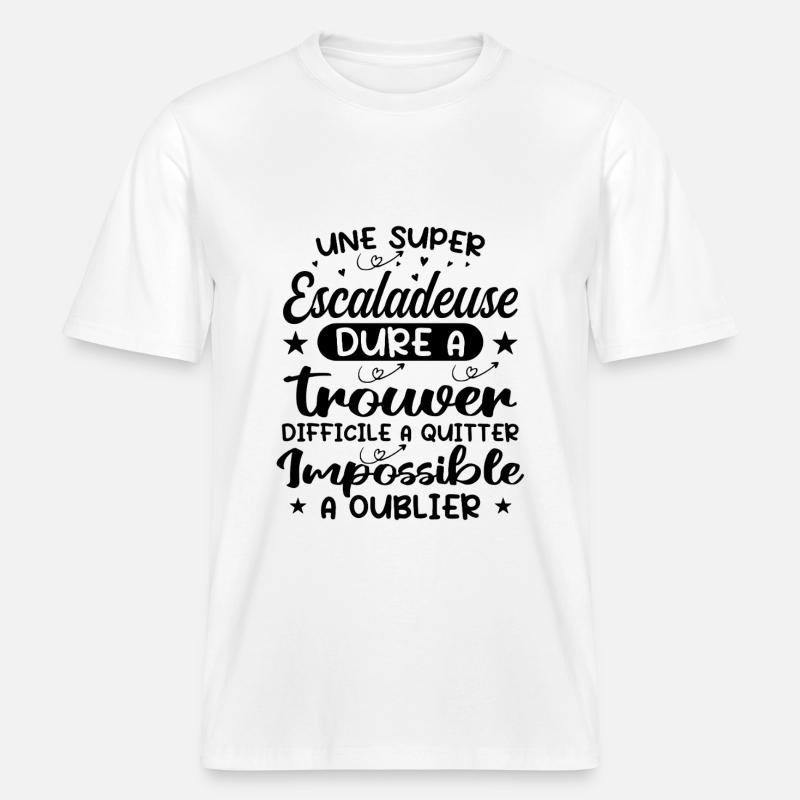 Ein Superkletterer - Kletterer Geschenk -  RELAXED FIT Unisex Organic T-Shirt - Weiß