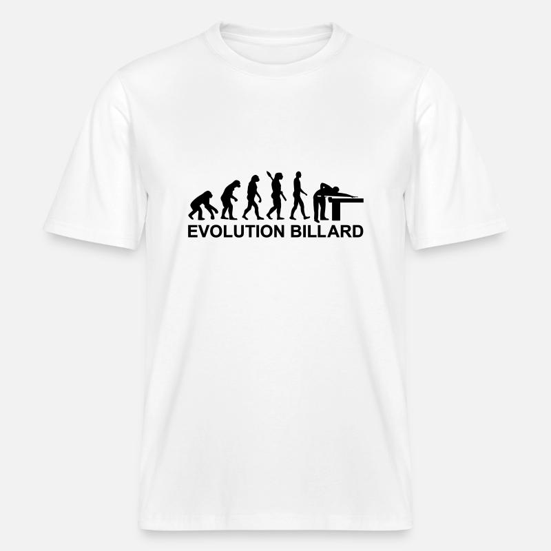 Évolution Billard -  T-shirt unisexe RELAXED FIT en coton bio - blanc