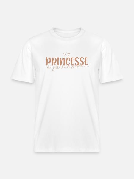 Princesse à sa maman - T-shirt unisexe RELAXED FIT en coton bio - blanc