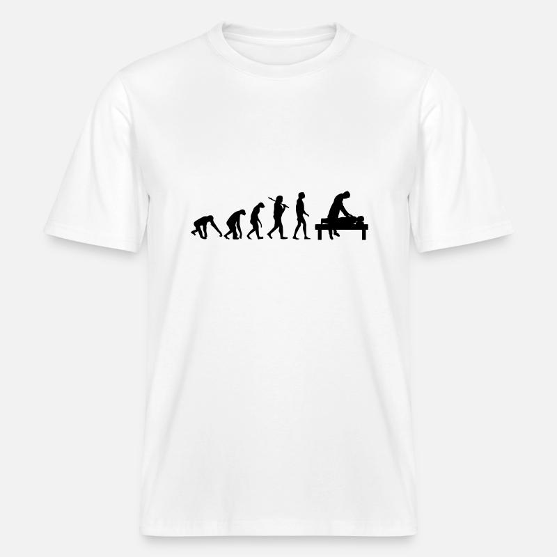 BURNOUT EVOLUTION -  T-shirt unisexe RELAXED FIT en coton bio - blanc