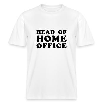 Chef De Bureau À Domicile Travailleur Freelance -  T-shirt unisexe RELAXED FIT en coton bio - blanc - Devant - Alina (178cm) & Michal (187cm)