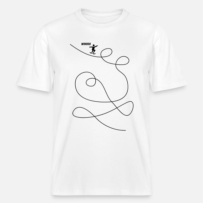 Skateboarder macht Looping Geschenk -  RELAXED FIT Unisex Organic T-Shirt - Weiß