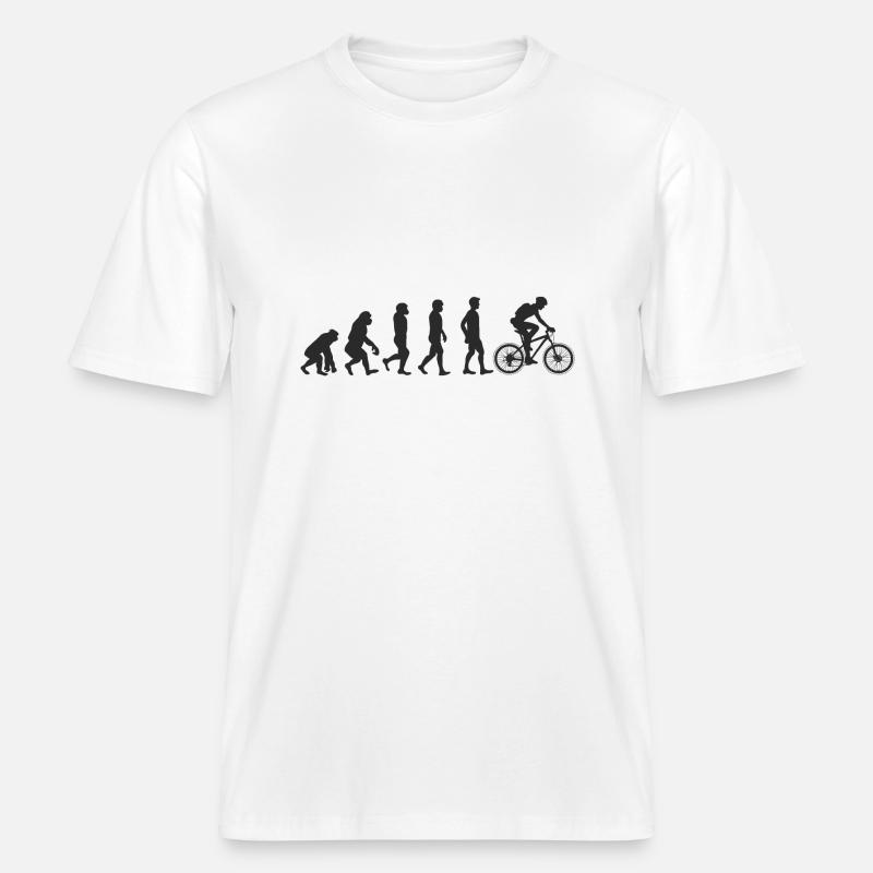 Evolution Bicycle -  T-shirt unisexe RELAXED FIT en coton bio - blanc
