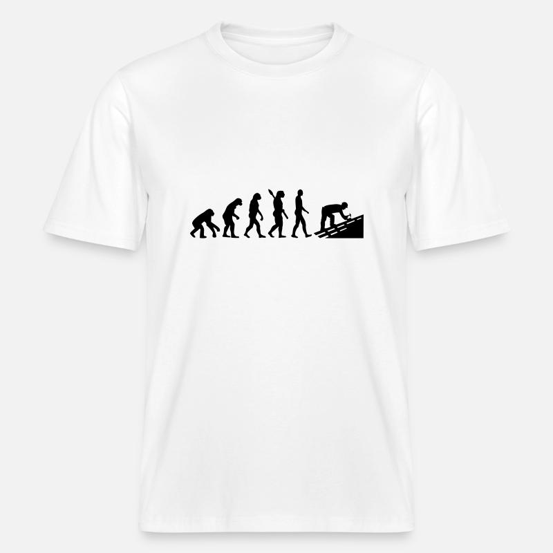 Evolution Roofer -  RELAXED FIT Unisex Organic T-Shirt - white