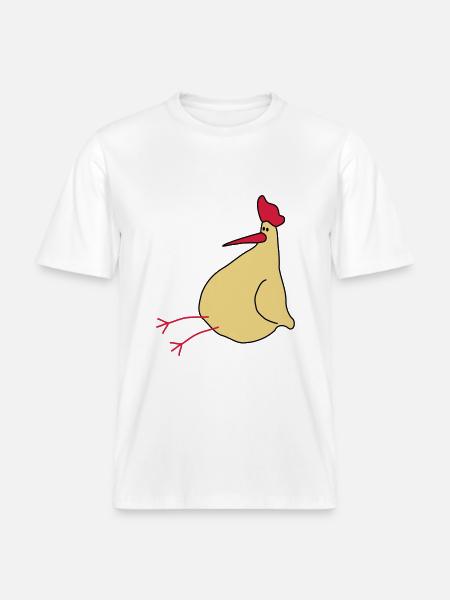 Ein Huhn - RELAXED FIT Unisex Organic T-Shirt - Weiß
