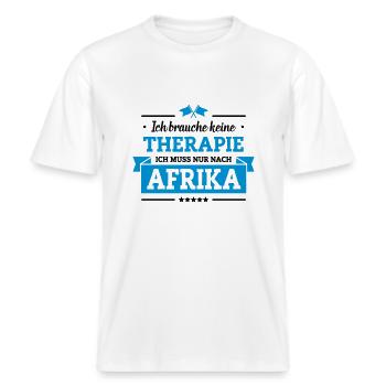 Nur nach Afrika -  RELAXED FIT Unisex Organic T-Shirt - Weiß - Vorne - Alina (178cm) & Michal (187cm)