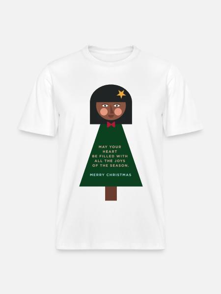 Weihnachtsgruß-Puppe im Grün - RELAXED FIT Unisex Organic T-Shirt - Weiß