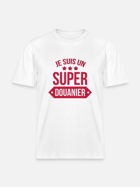 Douanier / Douane / Douanière / Police / Frontière -  RELAXED FIT Unisex Organic T-Shirt - white