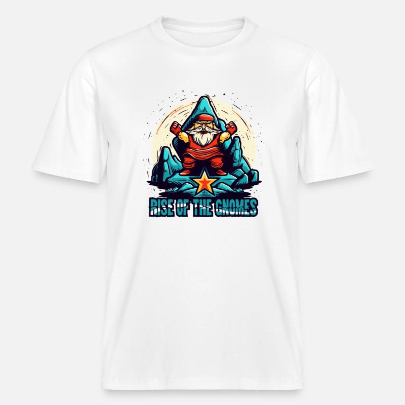 Der Aufstieg der Gartenzwerge -  RELAXED FIT Unisex Organic T-Shirt - Weiß