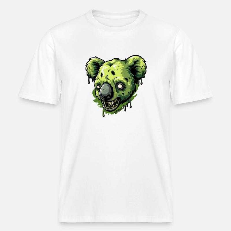 Zombie Koala - RELAXED FIT Unisex Organic T-Shirt - Weiß