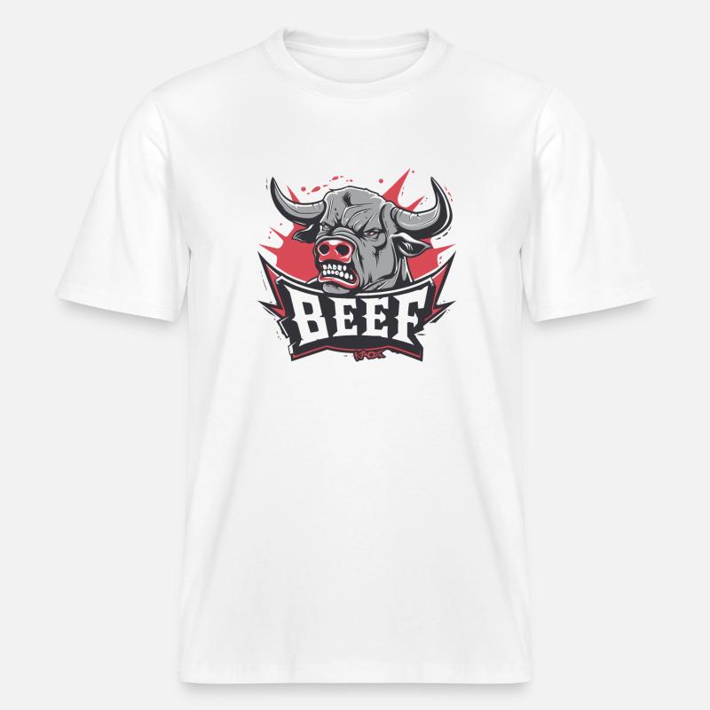 Wütende Kuh oder Stier: Streit -  RELAXED FIT Unisex Organic T-Shirt - Weiß