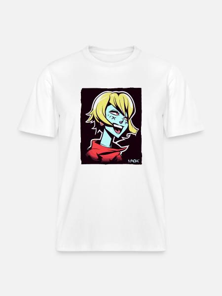 Fille d’anime cool et heureuse -  T-shirt unisexe RELAXED FIT en coton bio - blanc