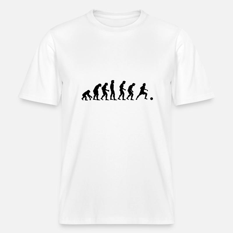 fussball_evolution -  RELAXED FIT Unisex Organic T-Shirt - Weiß
