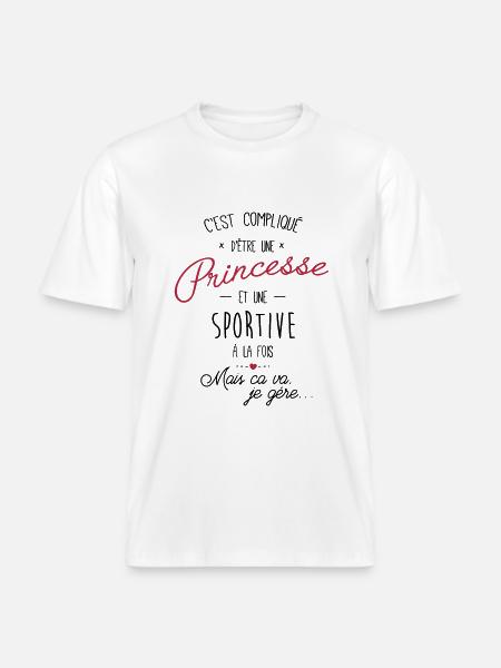 Princesse et sportive -  T-shirt unisexe RELAXED FIT en coton bio - blanc
