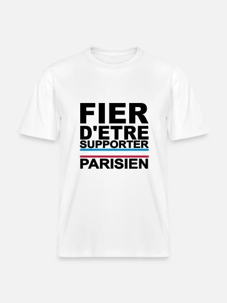 fier parisien noir 01 - T-shirt unisexe RELAXED FIT en coton bio - blanc