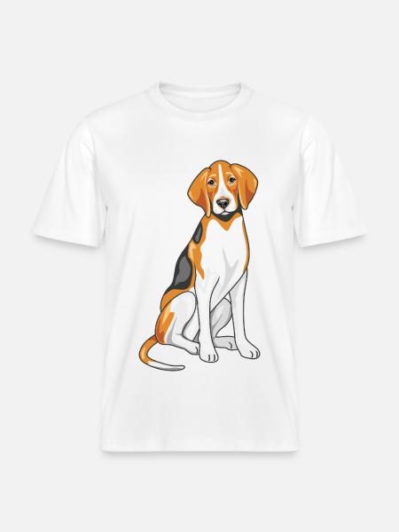 Sitting foxhound - RELAXED FIT Unisex Organic T-Shirt - white