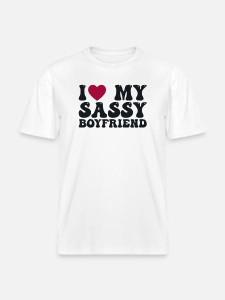 Jeg elsker min frække kæreste -  Økologisk unisex T-shirt RELAXED FIT - hvid