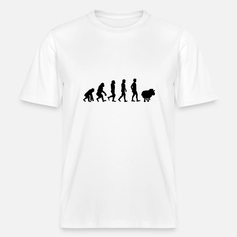 evolution mouton cadeau anti-système complotiste -  T-shirt unisexe RELAXED FIT en coton bio - blanc