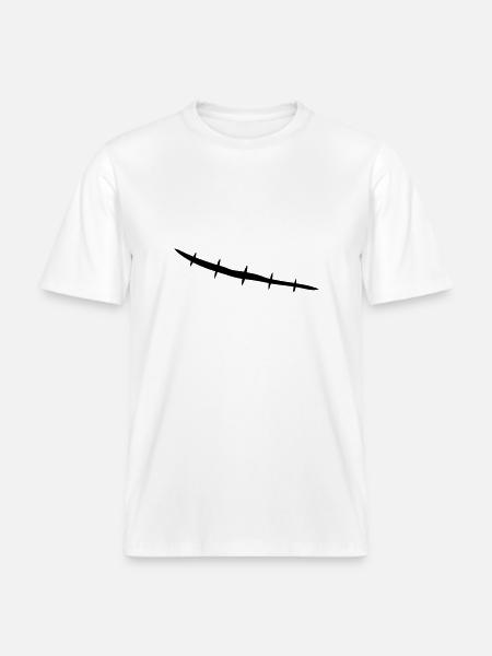 stitched_scar -  RELAXED FIT Unisex Organic T-Shirt - Weiß