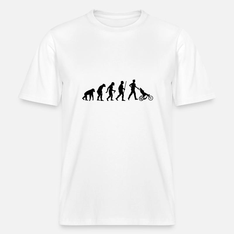 L'évolution du père -  T-shirt unisexe RELAXED FIT en coton bio - blanc