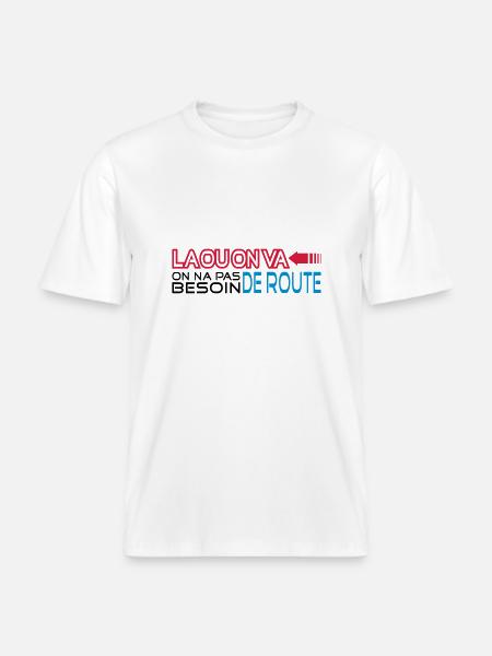 la ou on va - T-shirt unisexe RELAXED FIT en coton bio - blanc