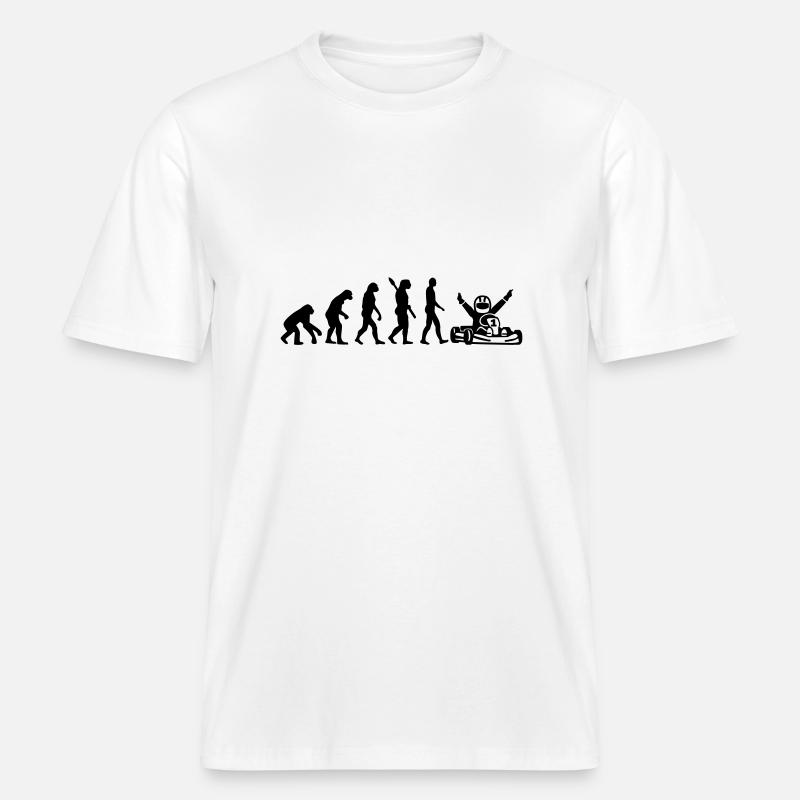 Evolution Kart -  T-shirt unisexe RELAXED FIT en coton bio - blanc