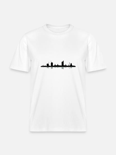 Leipzig Skyline - RELAXED FIT Unisex Organic T-Shirt - Weiß