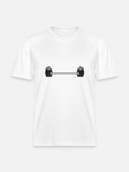Bodybuilder Weightlifting French Fries -  RELAXED FIT Unisex Organic T-Shirt - white